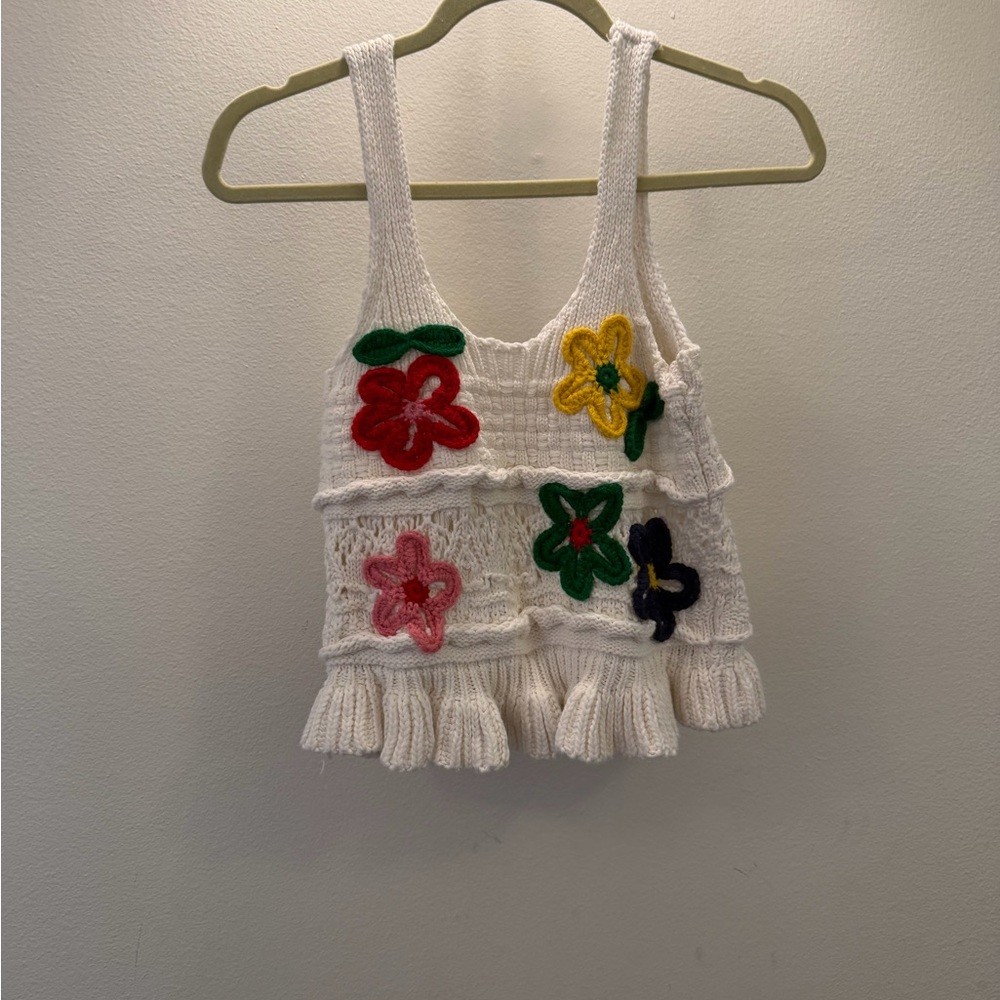 BLANK NYC crochet floral top